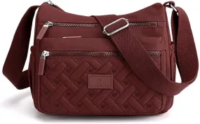 Womens Pocket Casual Crossbody Bag Shoulder Messenger Bags Handbag For Daily Use Travel Shoulder Bags (Red, One Size)