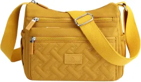 Womens Pocket Casual Crossbody Bag Shoulder Messenger Bags Handbag For Daily Use Travel Shoulder Bags (Yellow, One Size)