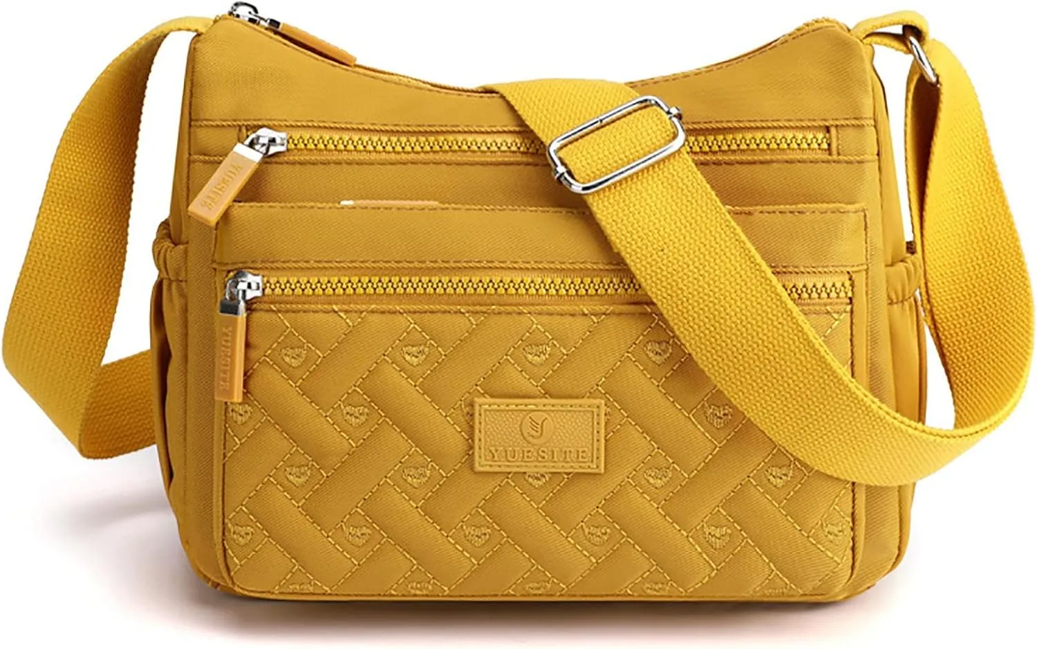 Womens Pocket Casual Crossbody Bag Shoulder Messenger Bags Handbag For Daily Use Travel Shoulder Bags (Yellow, One Size)