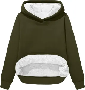 Womens Sherpa Pullover Oversized Hoodies Winter Cute Sweatshirts Pullover 2024 Fashion Tops Trendy Outfits