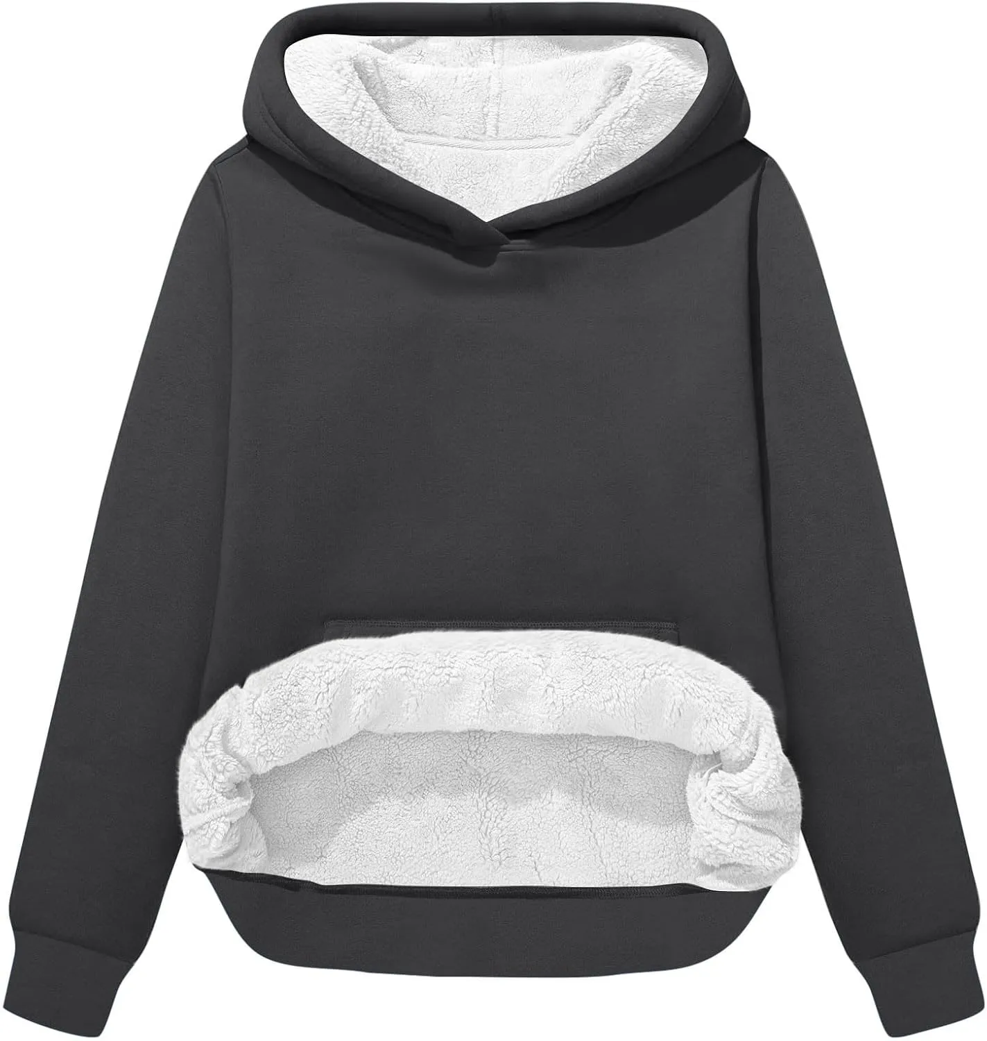 Womens Sherpa Pullover Oversized Hoodies Winter Cute Sweatshirts Pullover 2024 Fashion Tops Trendy Outfits
