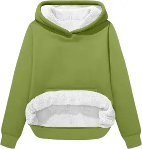 Womens Sherpa Pullover Oversized Hoodies Winter Cute Sweatshirts Pullover 2024 Fashion Tops Trendy Outfits