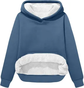 Womens Sherpa Pullover Oversized Hoodies Winter Cute Sweatshirts Pullover 2024 Fashion Tops Trendy Outfits