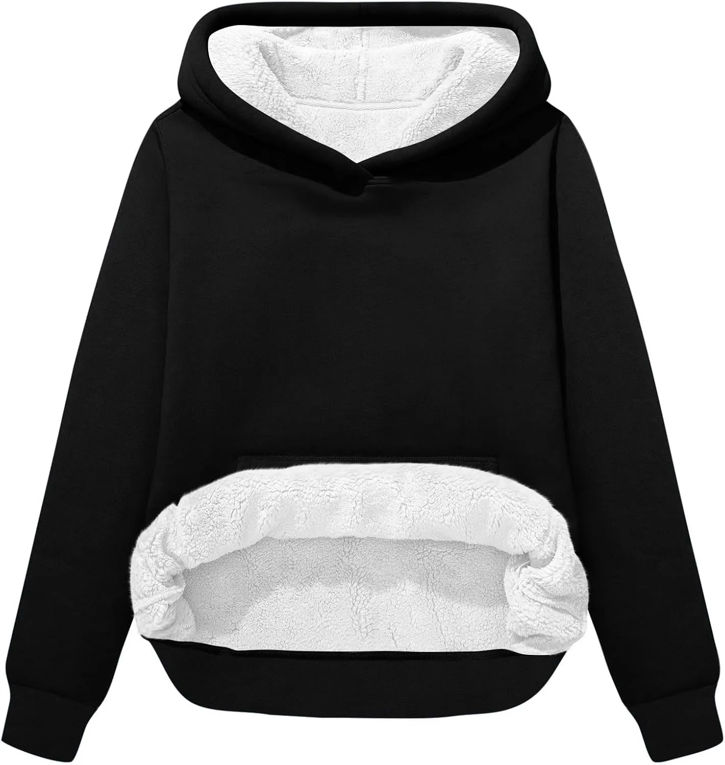 Womens Sherpa Pullover Oversized Hoodies Winter Cute Sweatshirts Pullover 2024 Fashion Tops Trendy Outfits