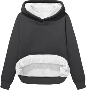 Womens Sherpa Pullover Oversized Hoodies Winter Cute Sweatshirts Pullover 2024 Fashion Tops Trendy Outfits