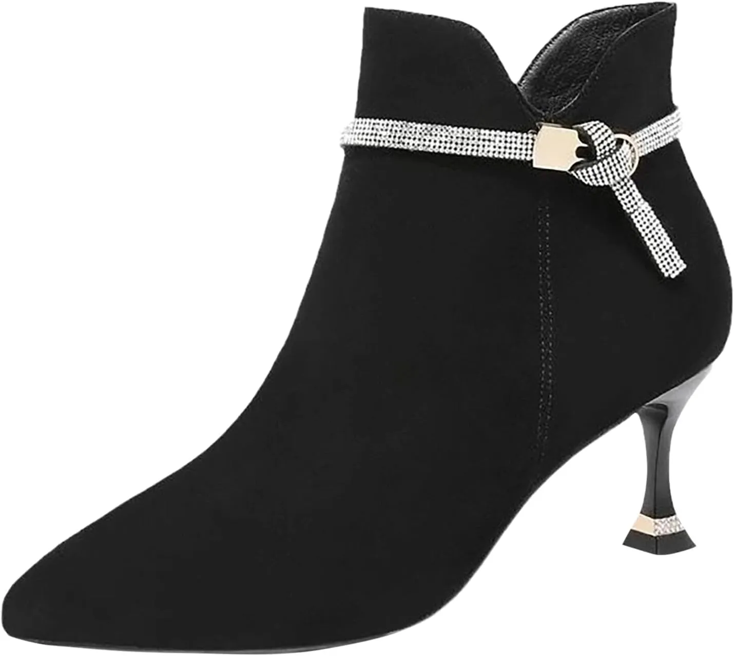 Women's Short Boots High Heels New Fashionable Boots Slim Heel Short Ankle Belt Non Slip Booties
