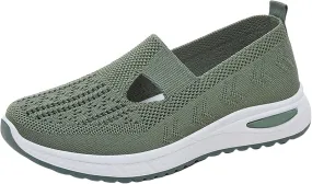 Women's Slip on Sneakers Shoes Woven Orthopedic Non Slip Work Shoes Women Wide Width Dress Casual Shoes Wedge Sneakers Waterproof Tennis Shoe Cross Trainer Shoe