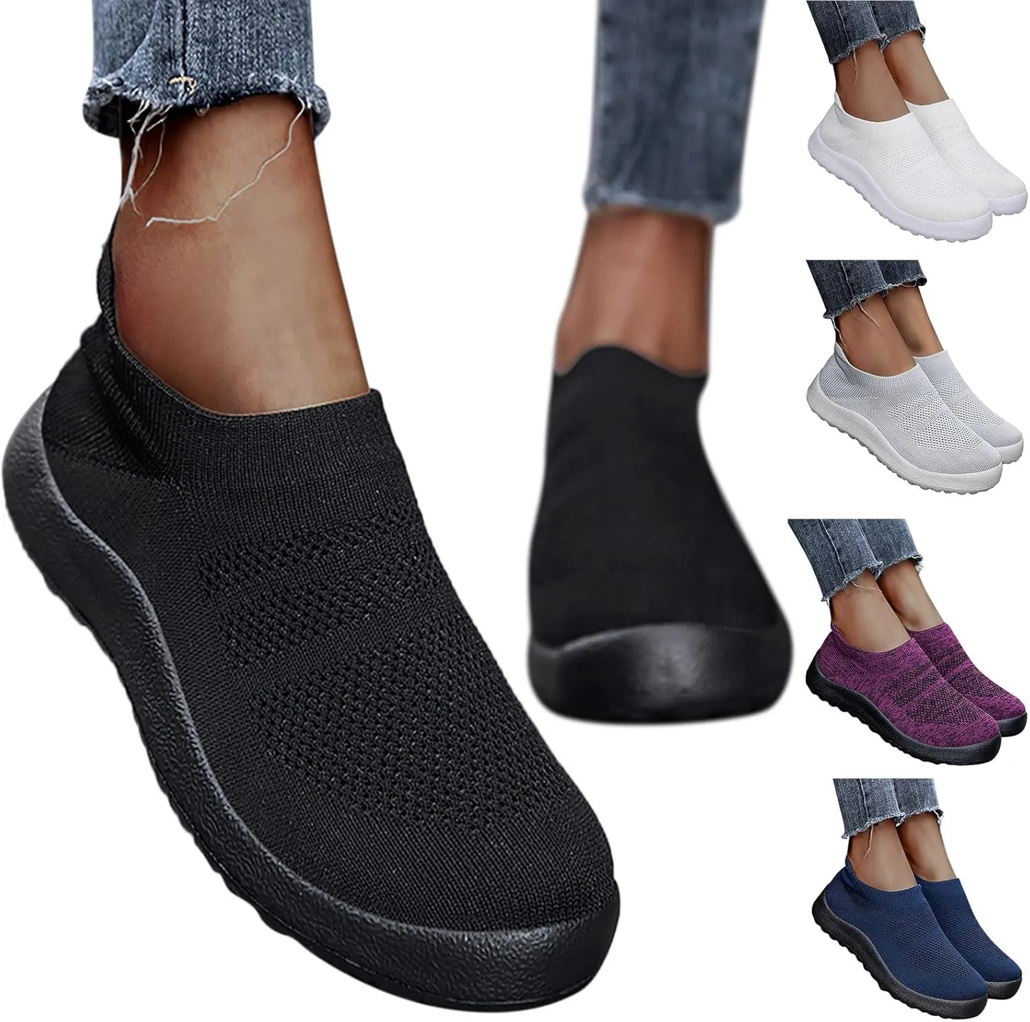 Womens Slip On Sneakers Women Walking Tennis Shoes Walking Shoes Women Cute Woman Shoes Casual Waterproof Sneakers Slip On Tennis Shoe Loafers Shoe