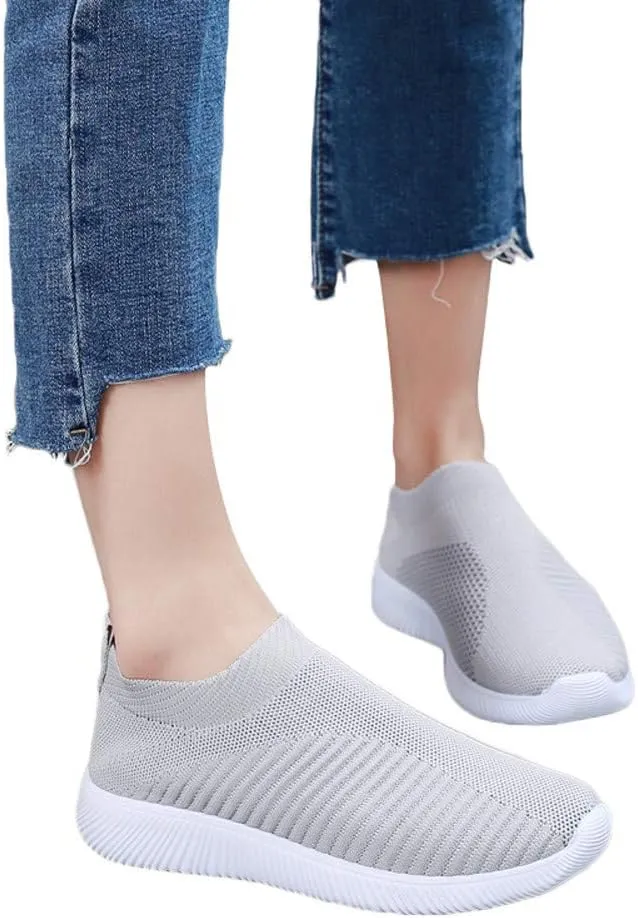 Womens Slip On Walking Shoes Non Slip Running Shoes Tennis Shoes Men Lightweight Women Shoes Casual Dress Sneakers White Tennis Shoe Trainers Shoe