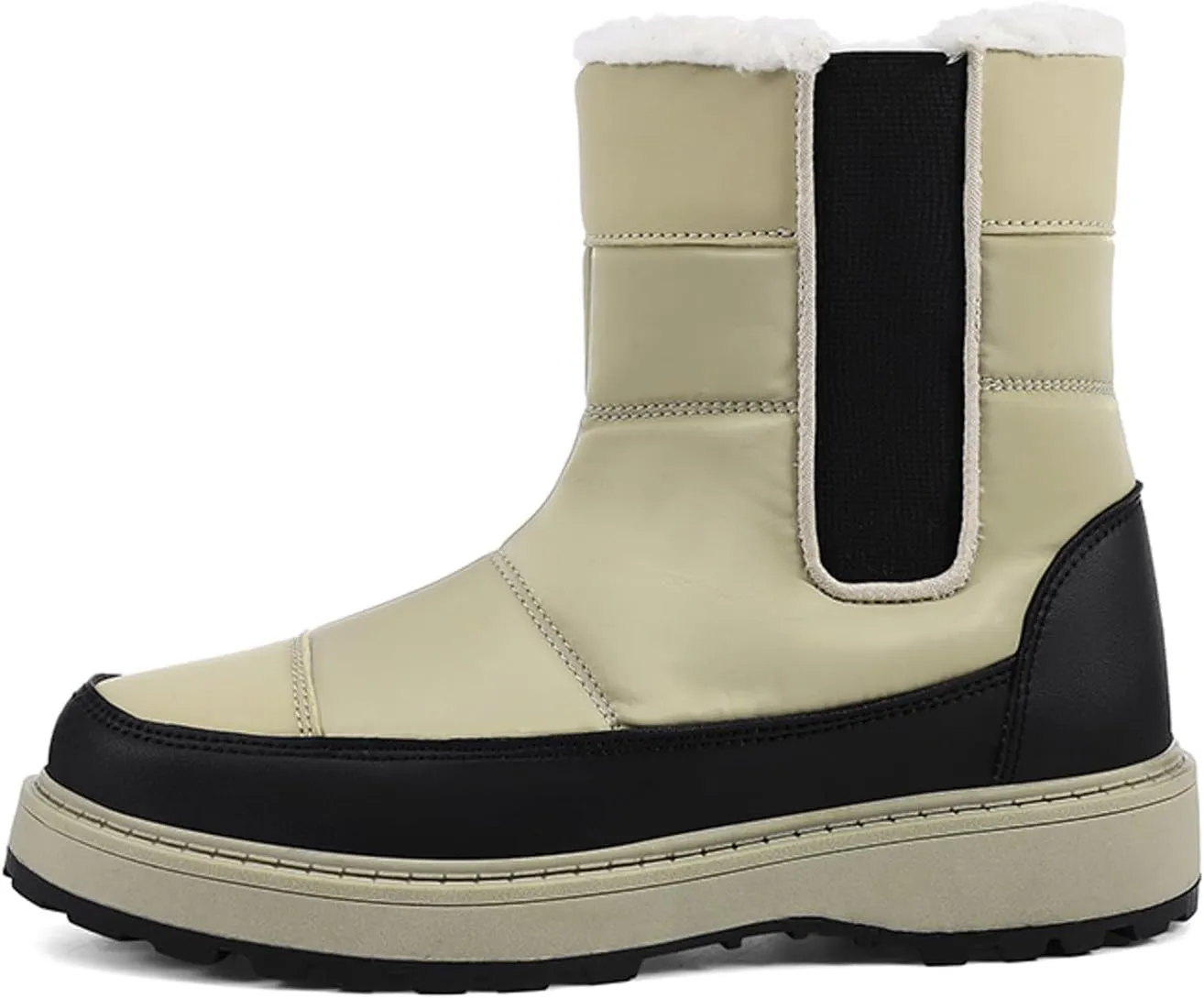 Womens Snow Boots Winter Boots for Women Warm Fleece Lined Furry Mid Calf Boots Ladies Platform Boots Water-proof Non-Slip Outdoor Shoes Comfortable Walking Hiking Shoes for Women