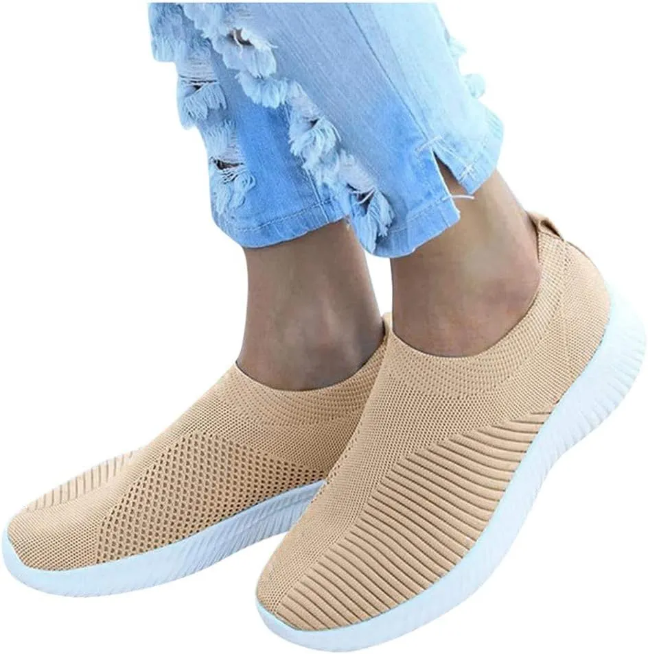 Women's Walking Shoes Cushion Comfortable Breeze Shoes Running Shoes for Women Lightweight Men's Casual Shoes Wedge Sneakers Brown Tennis Shoe Trainers Shoe