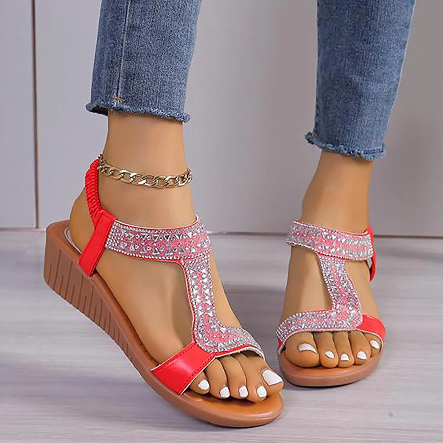 Women's Wedge Sandals The Top Platform Sandals High Heels Women Open Toe Flatform Platform Women's Ankle Strap Low Wedge Sandals