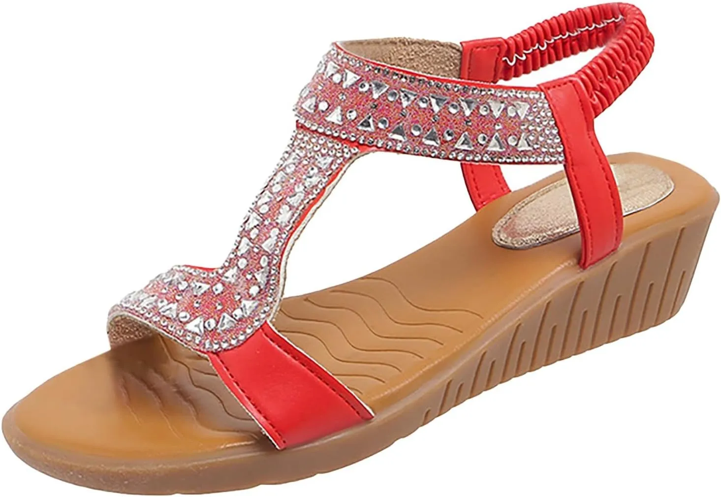 Women's Wedge Sandals The Top Platform Sandals High Heels Women Open Toe Flatform Platform Women's Ankle Strap Low Wedge Sandals