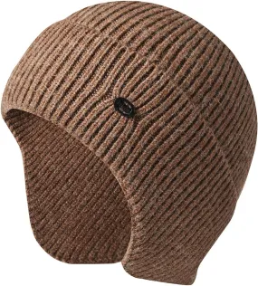 Womens Winter Ribbed Knit Cuffed Beanie Hat with Fur Pom-Pom Beanie Skull Cap Ski Hat Winter Warm Hats Cap