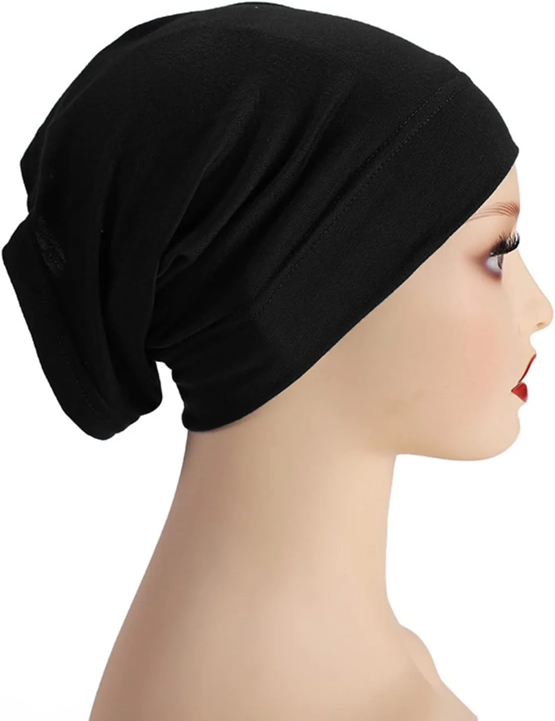 Women's Winter Warm Knit Beanies with Faux Pm Skull Cap Cozy Fleece Lined Hat for Women Black Beanies for Men