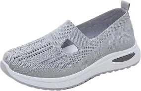 Women's Woven Orthopedic Breathable Soft Shoes Slip On Shoes Women Arch Support Women's Casual Shoes Platform Sneakers Waterproof Tennis Shoe Loafers Shoe