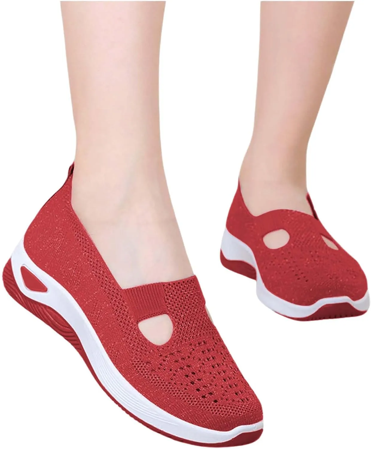 Women's Woven Orthopedic Breathable Soft Shoes Womens Running Shoes Arch Support Shoes Dressy Casual Wedge Sneakers Tennis Shoe Loafers Dress Shoe