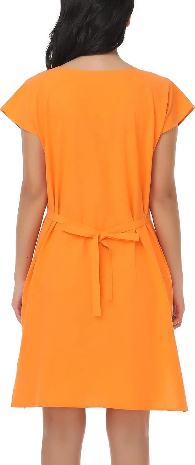 YZXDORWJ Women Mexican Embroidered Dress Ruffle Collar Sleeveless