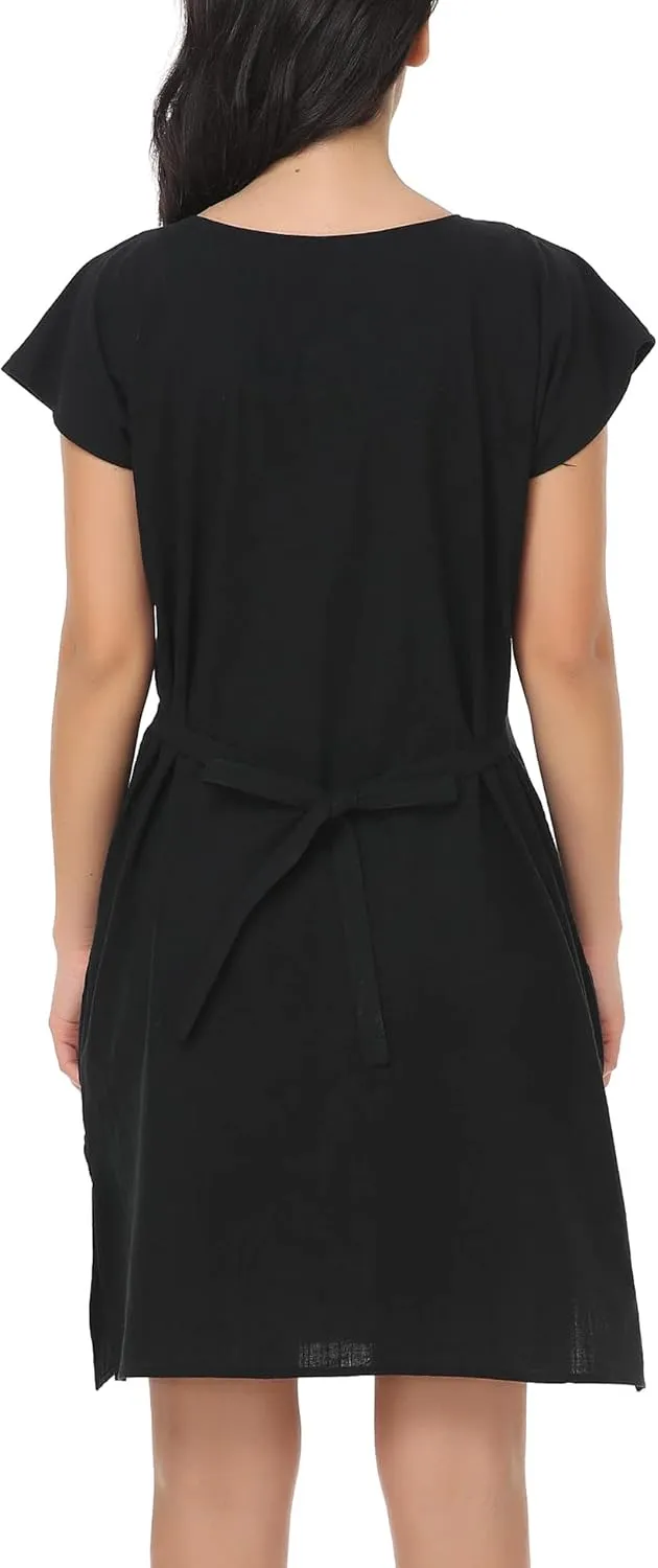 YZXDORWJ Women Mexican Embroidered Dress Ruffle Collar Sleeveless