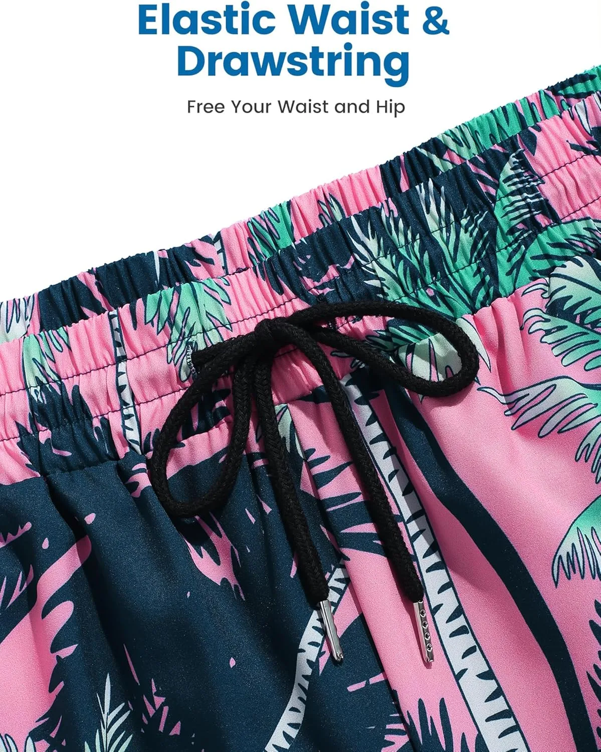 ZAFUL Mens Swim Trunks Quick Dry Swim Shorts Pocket Mesh Lining 2 in 1 Board Short Elastic Waistband Swimwear Bathing Suit